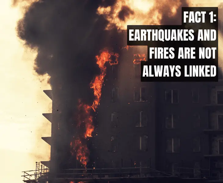 building fire cause by earthquake