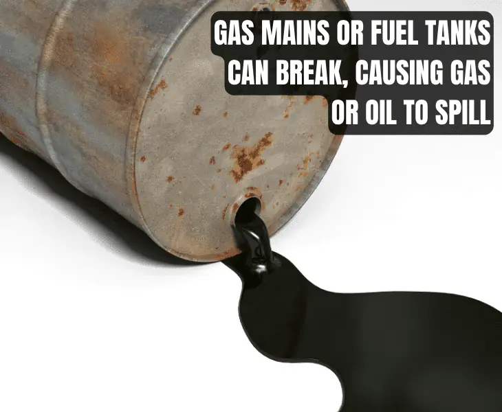 oil spill due to earthquake