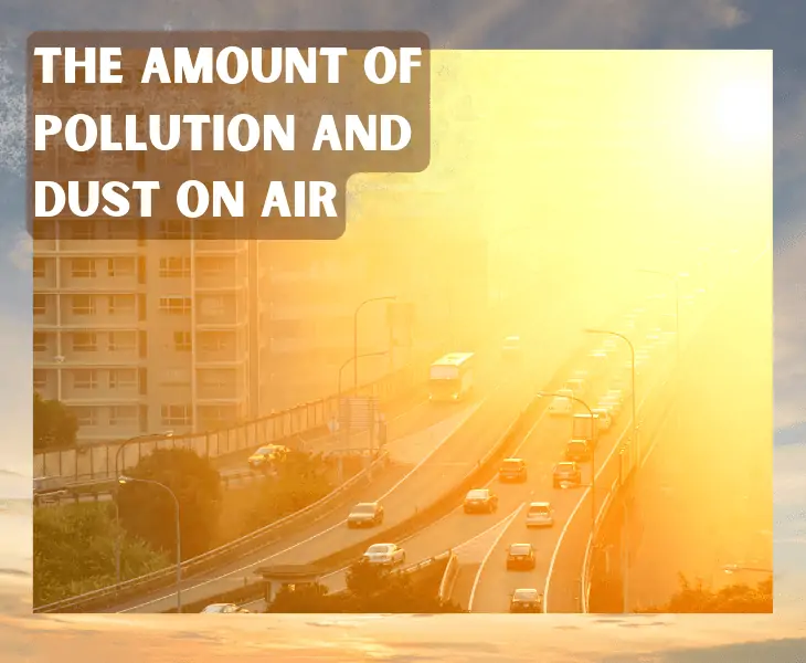 pollution and dust on air