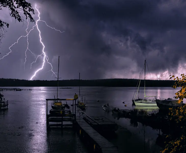 isolated thunderstorm and ocean