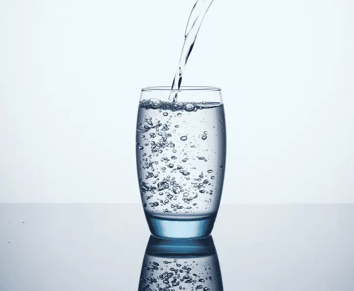 water pouring in a glass