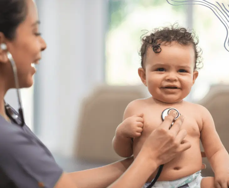 checking baby's heart rate