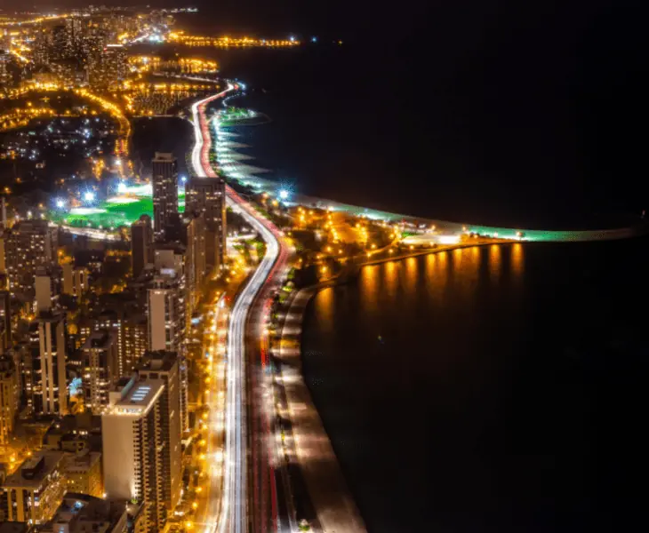 outdoor lights producing light pollution