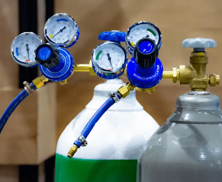 a warehouse of oxygen cylinder 