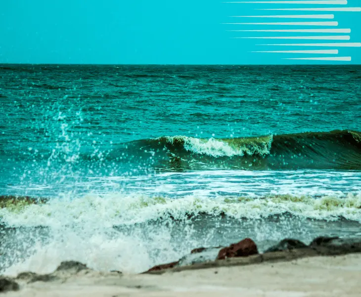 waves hitting the sea shore