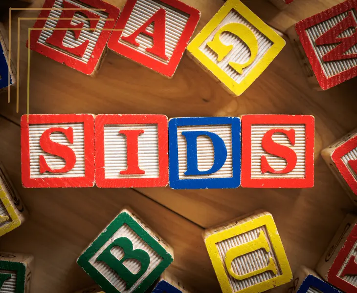 wood blocks with sids word