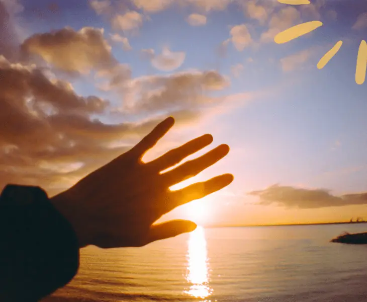 hand blocking sunlight