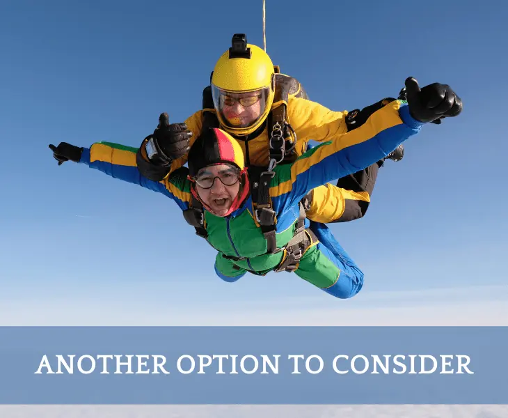 fearless and happy tandem skydivers
