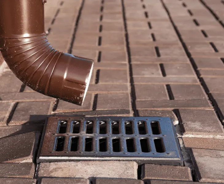 downspout near drainage