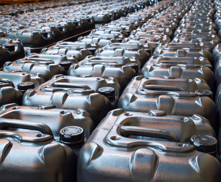 black container of oil