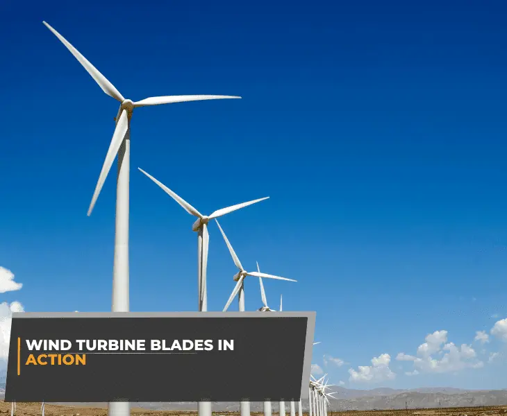 line of wind turbines