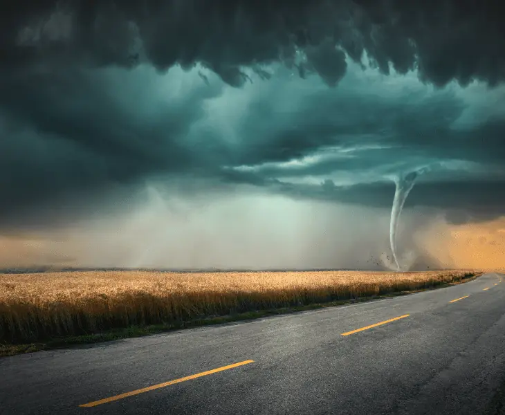 tornado landed on grassland