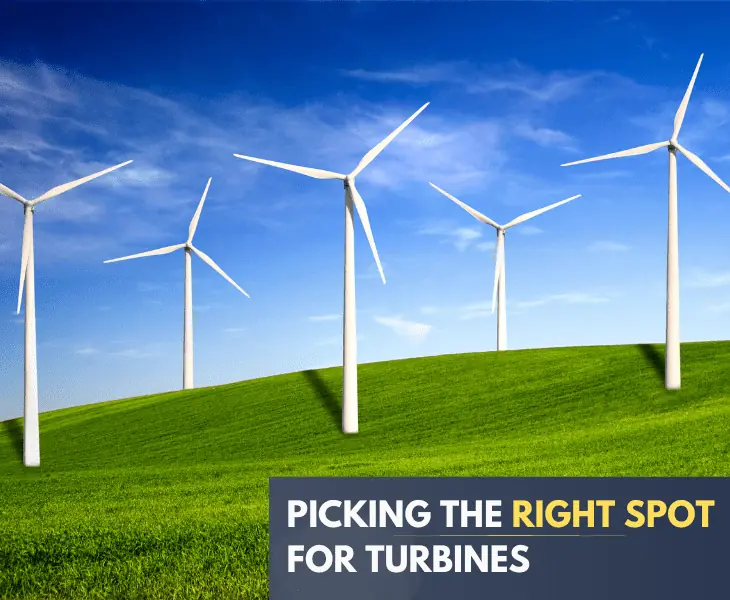 daytime shot of wind turbines