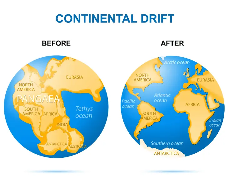 before and after continental drift