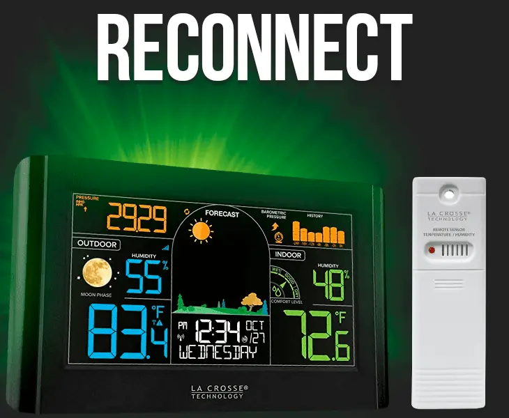 reconnect the la crosse display