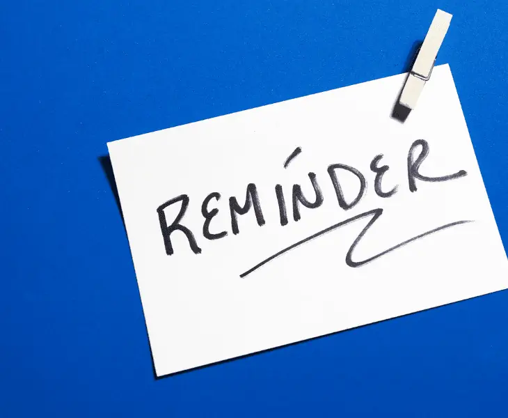 set up a reminder