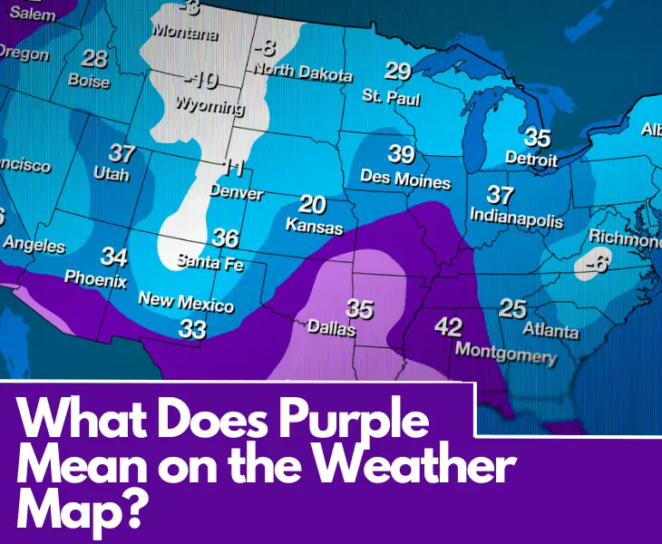 what does purple mean on the weather map