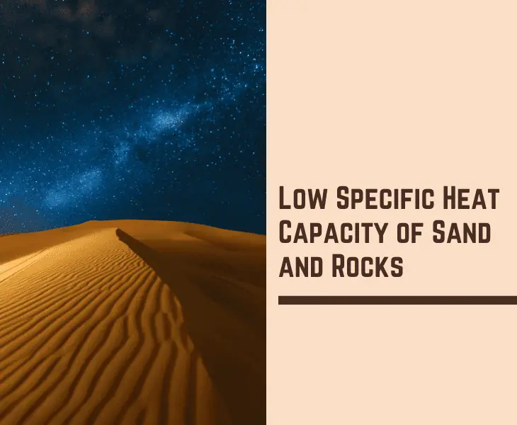 limited heat capacity of sand and rocks
