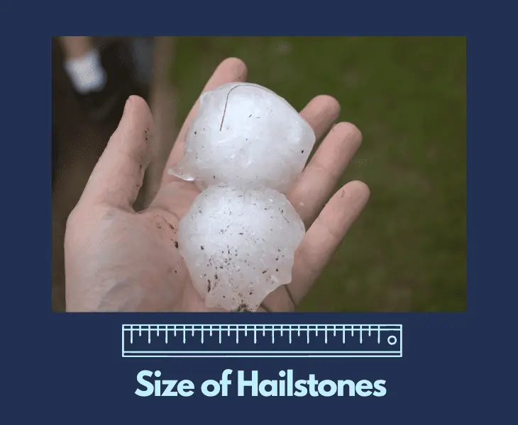 size of hailstones