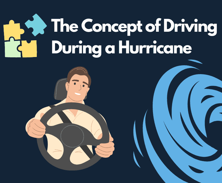 concept of driving during a hurricane