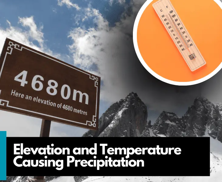 elevation and temperature causing precipitation