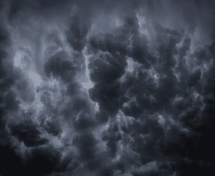 causes the dark color of storm clouds