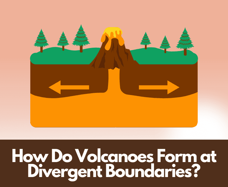 how do volcanoes form at divergent boundaries