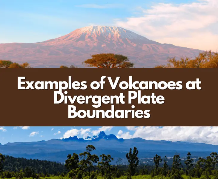 examples of volcanoes at divergent plate boundaries