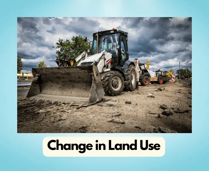 change in land use