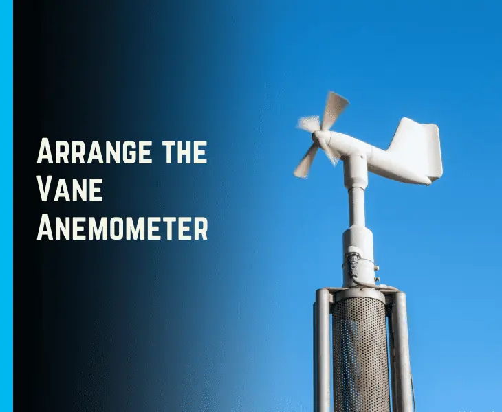 arrange the vane anemometer