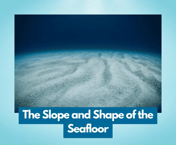 the slope and shape of the seafloor