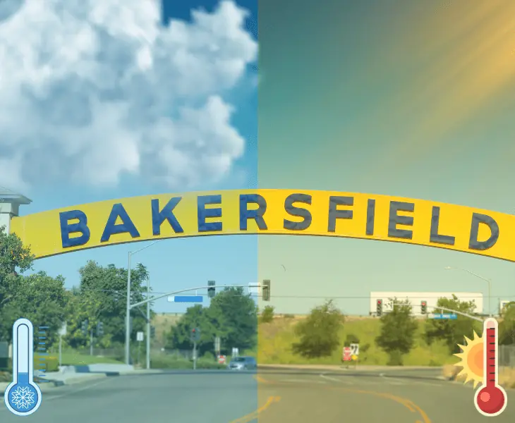 does it snow in bakersfield ca