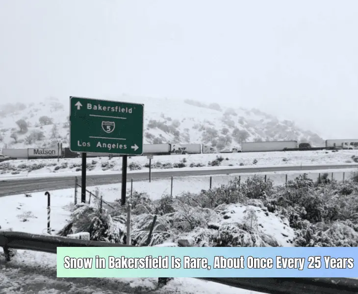 has it ever snowed in bakersfield