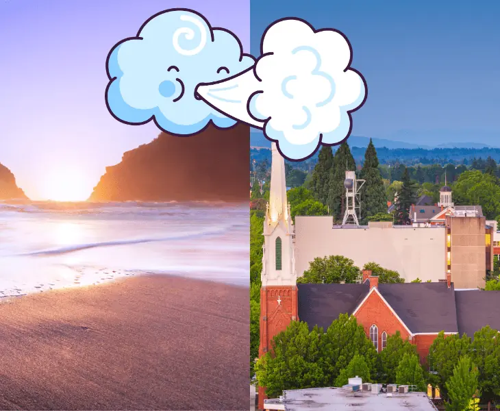 marine influence in salem's weather