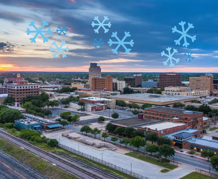 abilene texas snowfall factors