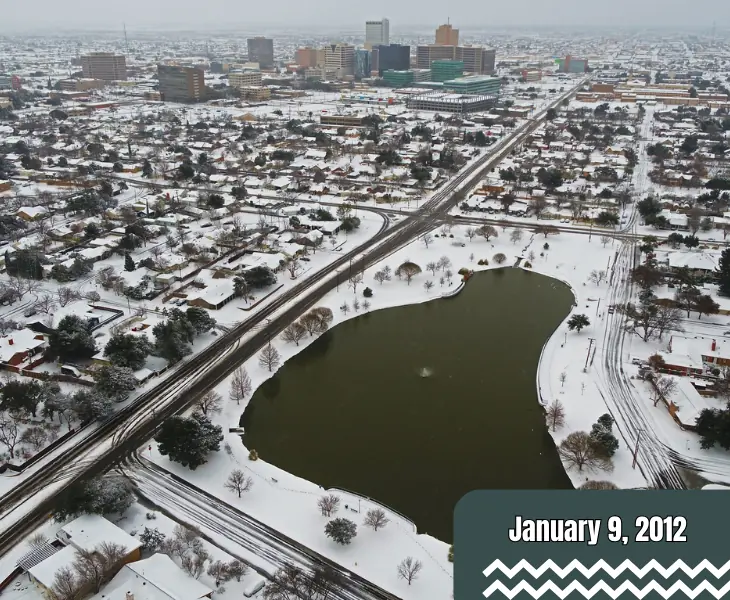 midland texas history snowfall