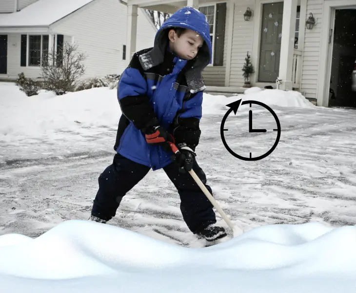 cleaning the snow on the street