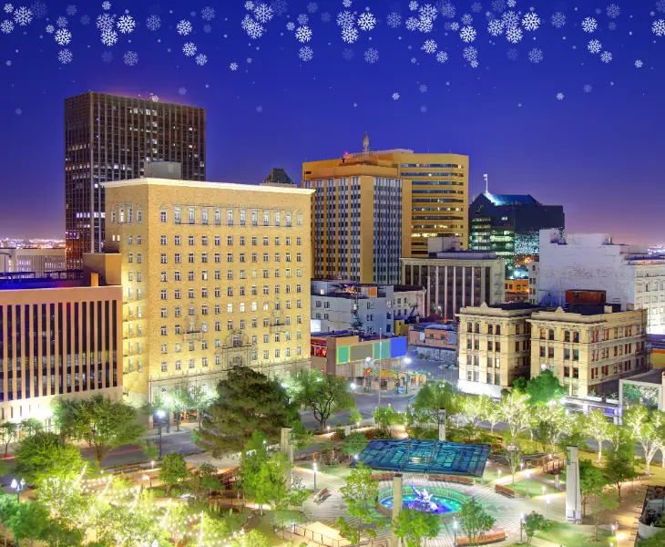 el paso texas snowfall is rare