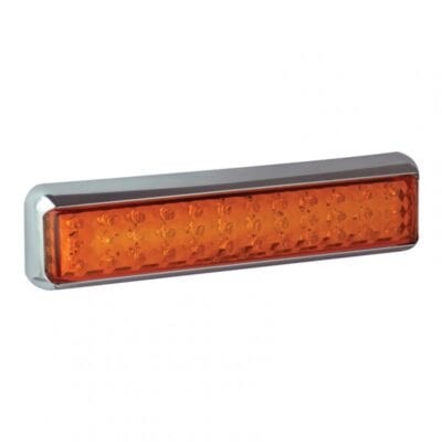 LED-Blinkleuchte 200mm Bernstein | Chrom