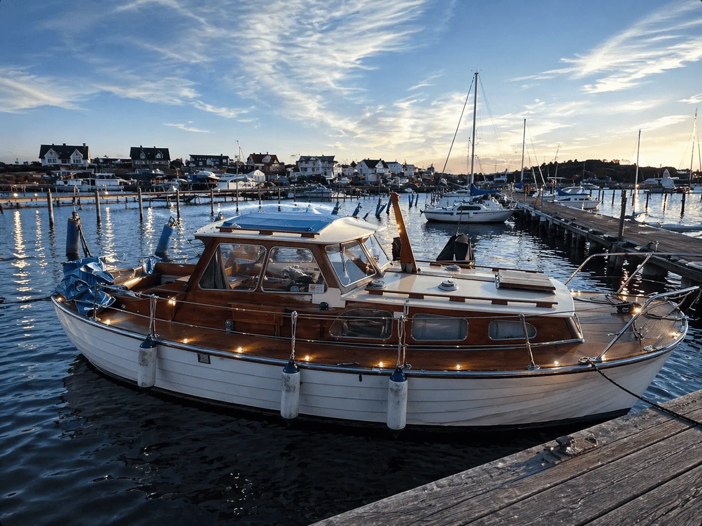Båt med marin LED-belysning