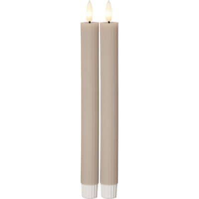Star Trading LED Antieke Kaarsvlam Streep 25cm Beige 2-pack