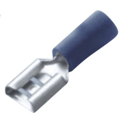 Flad stiftmuffe 2,5 mm² Vinyl Blå 6,3 x 0,8 mm - 10 stk.