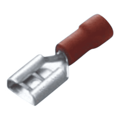 Flad stiftmuffe 1,5 mm² Vinyl Rød 4,8 x 0,5 mm - 10 stk.