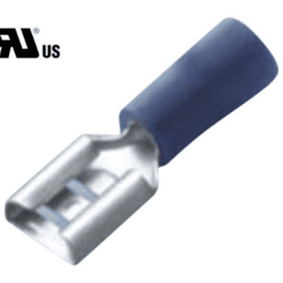 Flad stiftmuffe 2,5 mm² Vinyl Blå 4,8 x 0,8 mm - 10 stk.