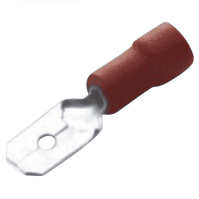 Knivstift Vinyl Rød 6,3 x 0,8 mm - 10 stk.