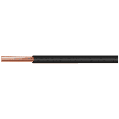 Flertrådet leder PVC 1mm2 Blank kobber Sort pr. meter