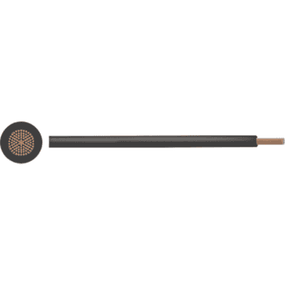Flertrådet leder PVC 0,5 mm² Blank kobber Sort pr. meter