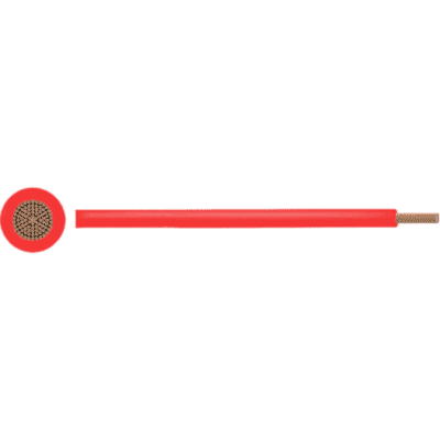 Flertrådet leder PVC 1mm2 Blank kobber Rød pr. meter