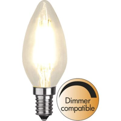LED-pære E14 C35 Klar - 4,2w - 2700K - Dimbar