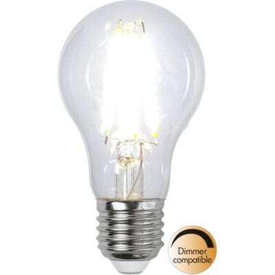 LED-lamp E27 A60 transparant - 8,0 W - 4000K - dimbaar